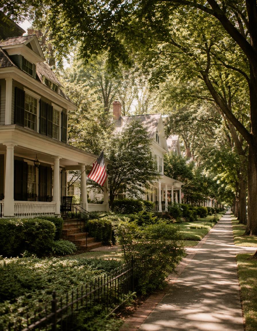 Tree-lined residential street in Cobb County, Georgia